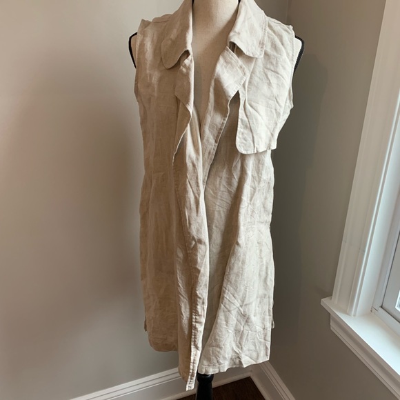 ANTONIO MELANI Jackets & Blazers - ANTONIO MELANI Vest 100% linen beach cover up